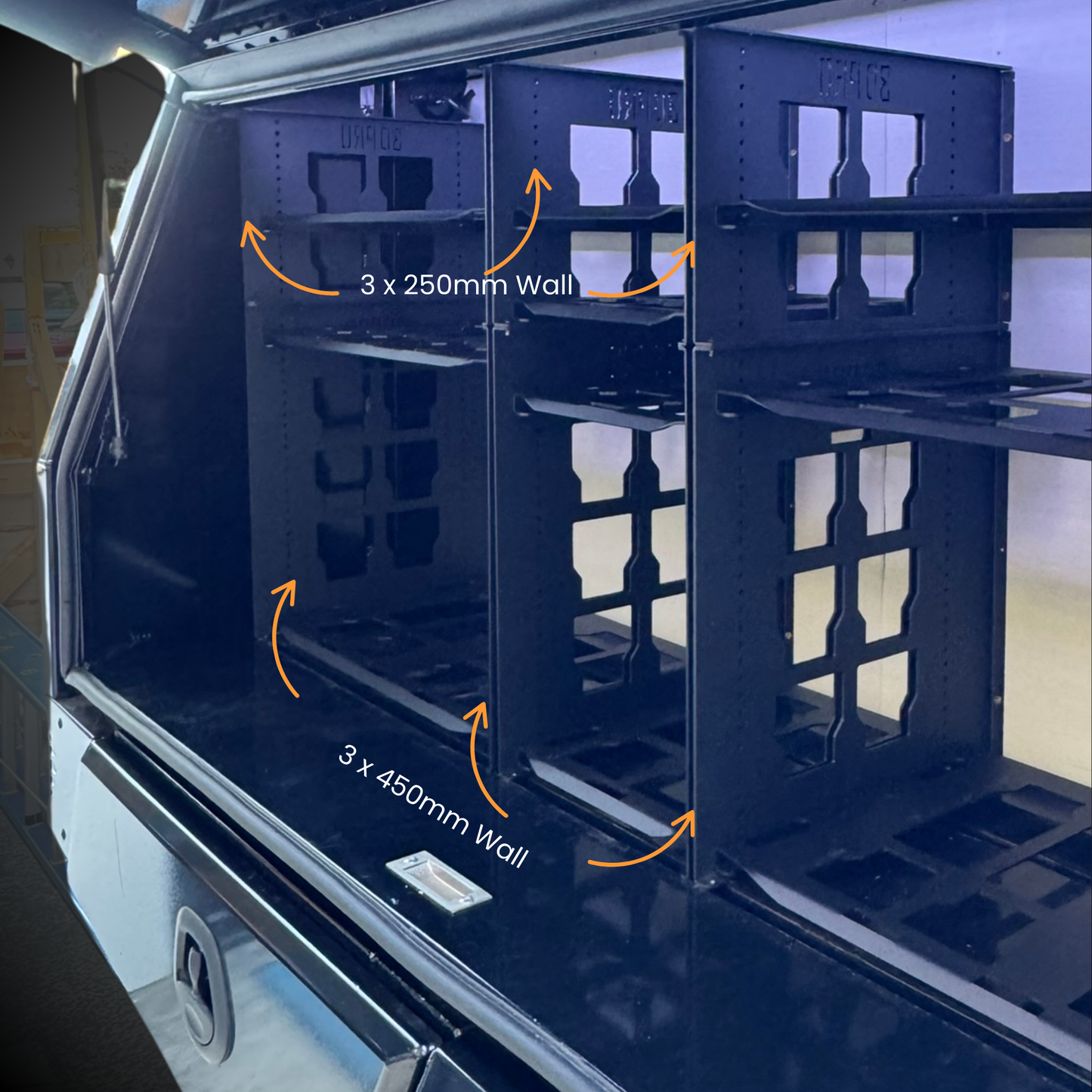 450mm Height Set of Walls (Pack A Shelf)