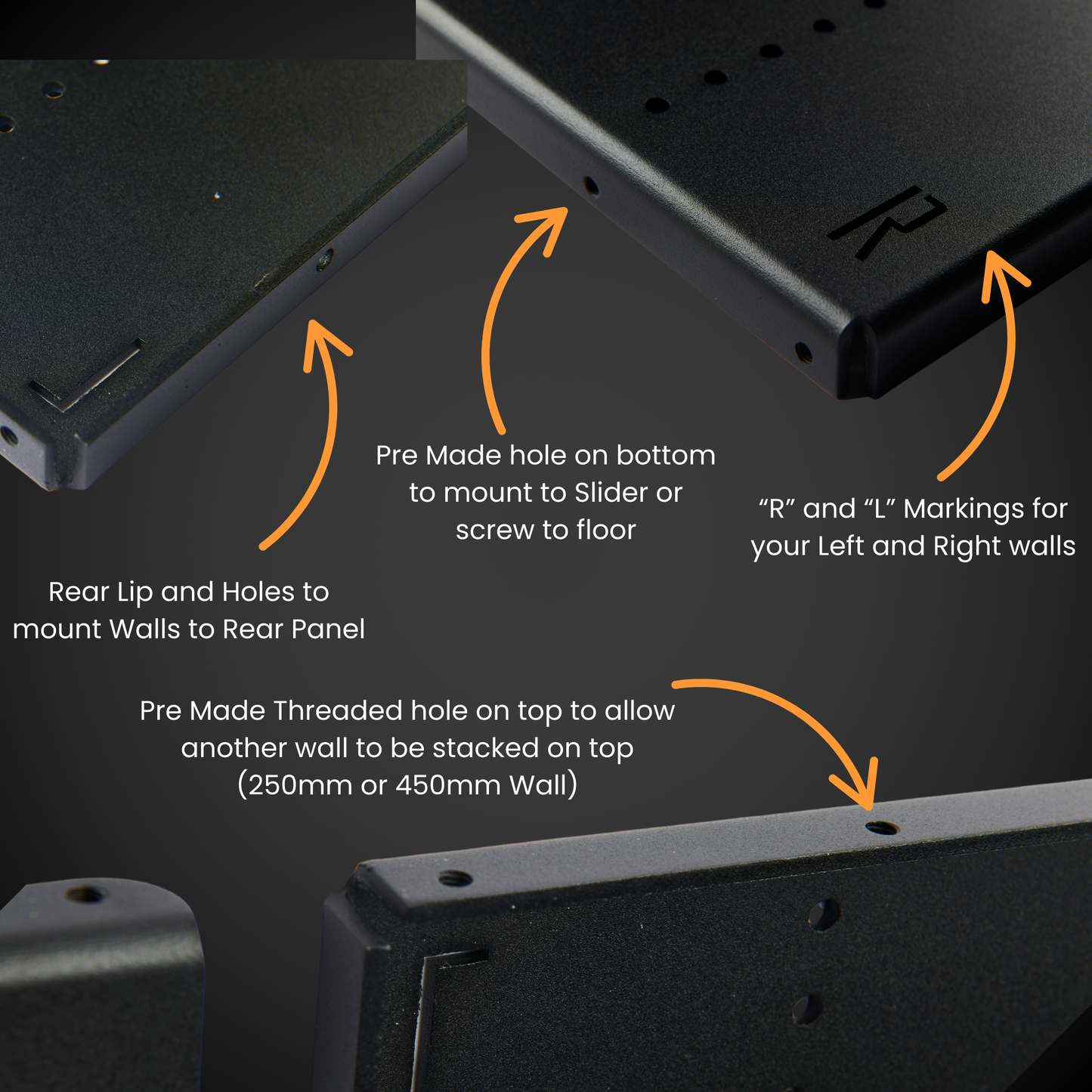 450mm Height Set of Walls (Pack A Shelf)