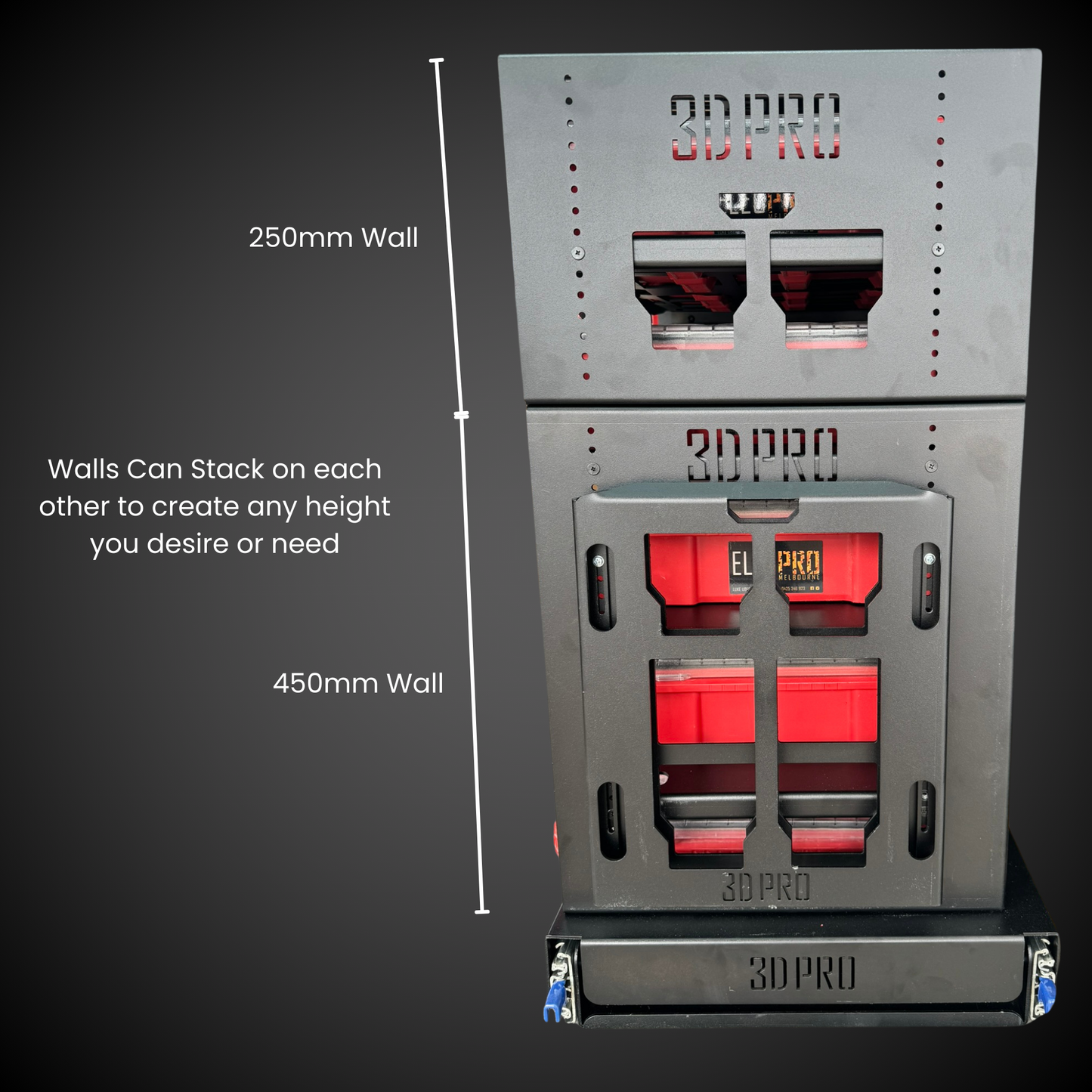 450mm Height Set of Walls (Pack A Shelf)