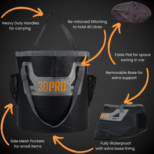 (v4 Mid 2025 stock) 40L/10GAL Pro Folding Bucket