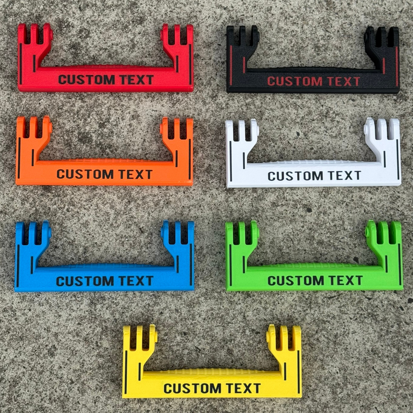 Different Colors of Handle - Standard Full Width laid out