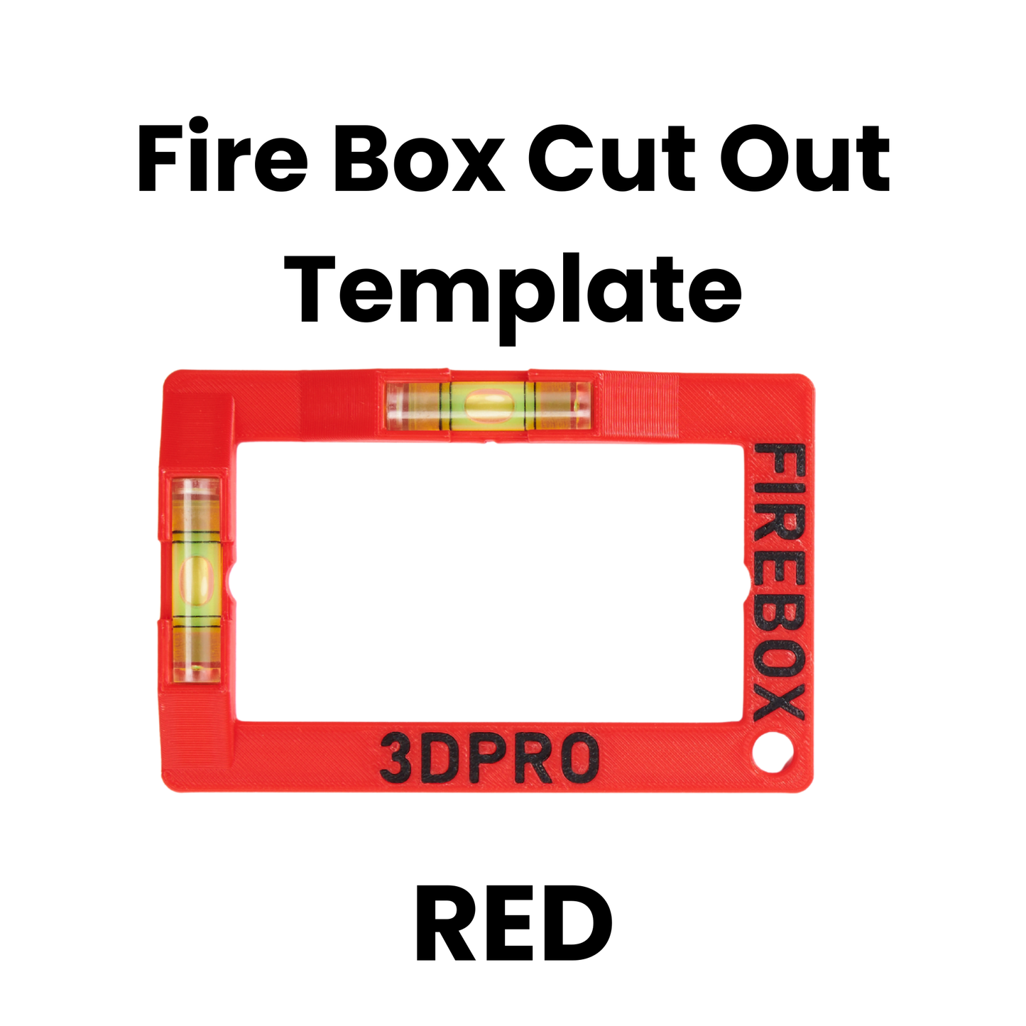 Red fire box cut out template with '3DPRO' branding on a white background