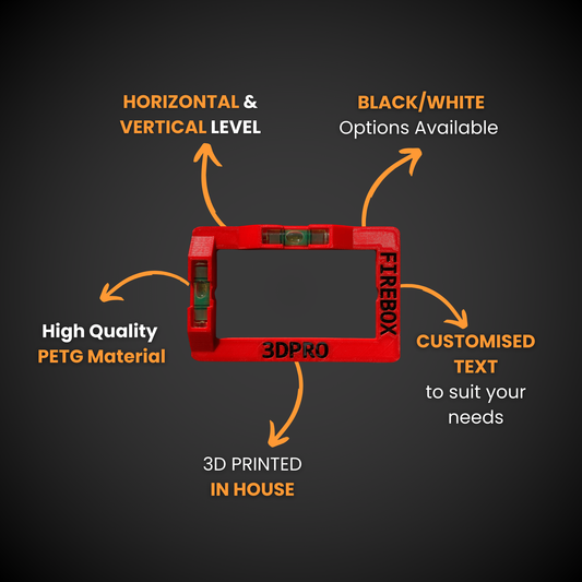 Red Firebox Template with text detailing features on a black background