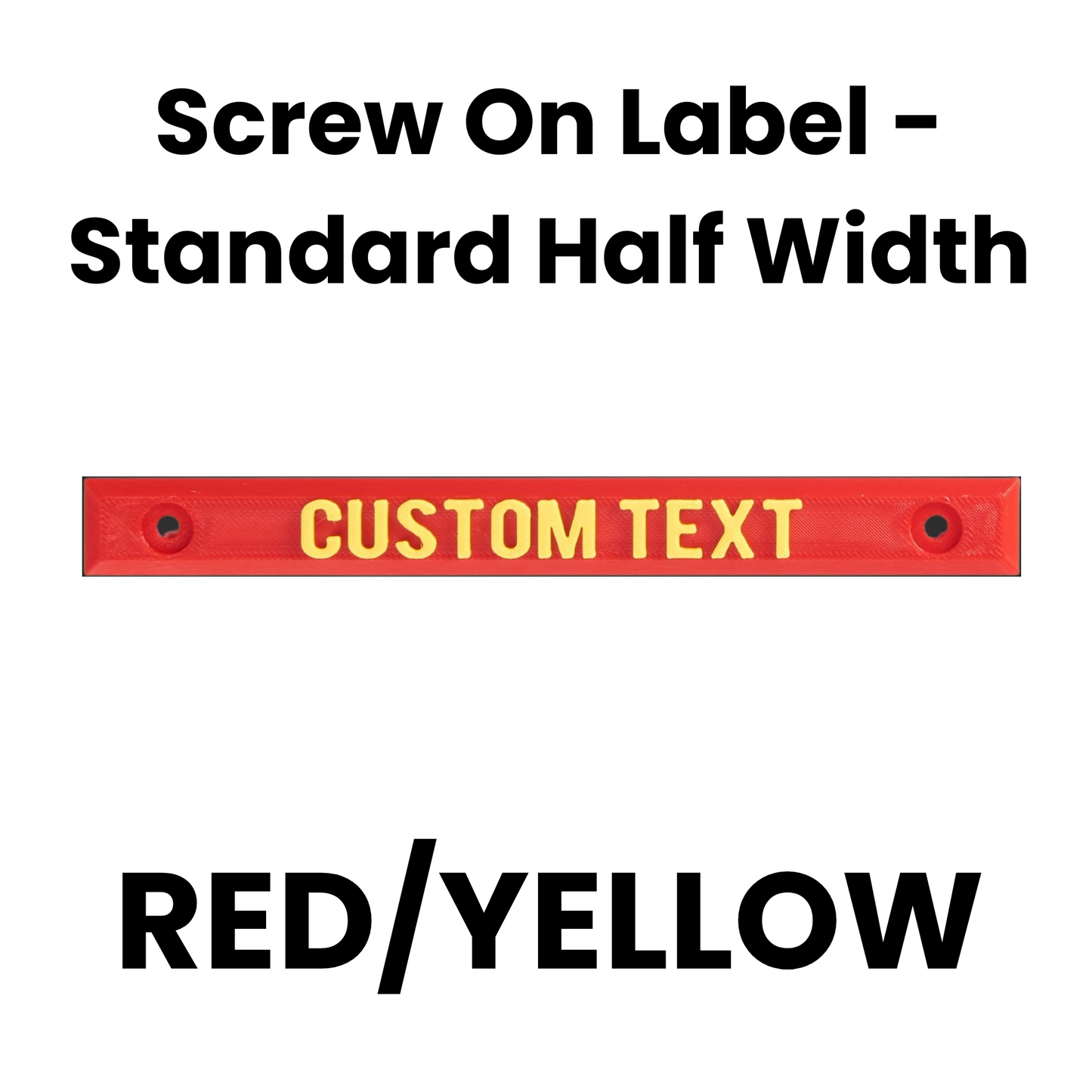 Screw On Label - Standard Half Width