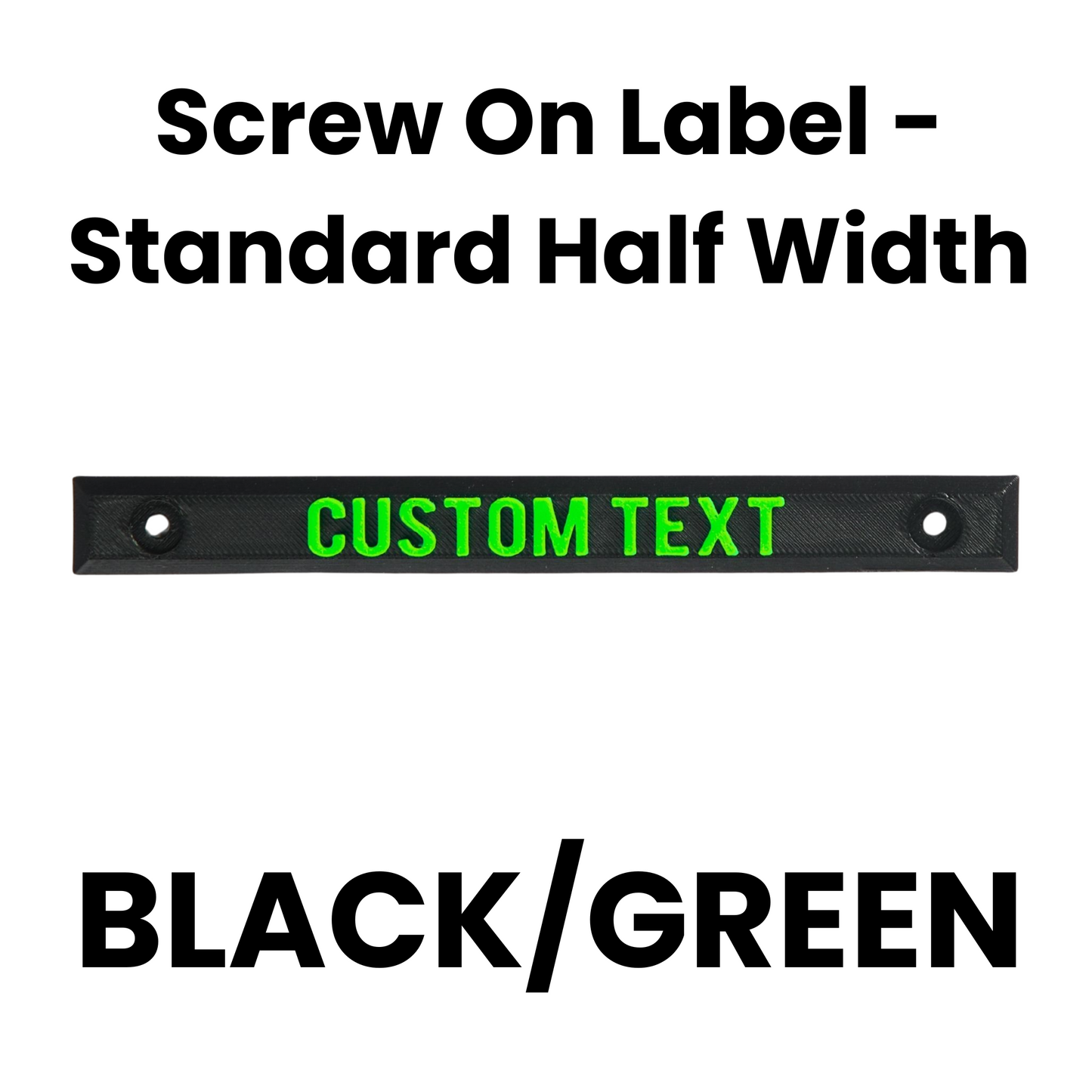 Screw On Label - Standard Half Width