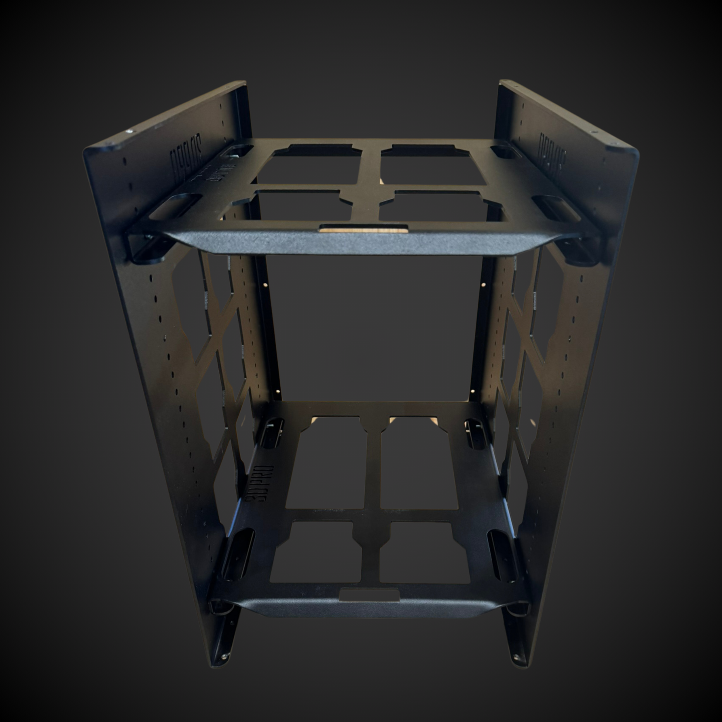 Metallic Half Width Shelf (Pack A Shelf) on a dark background