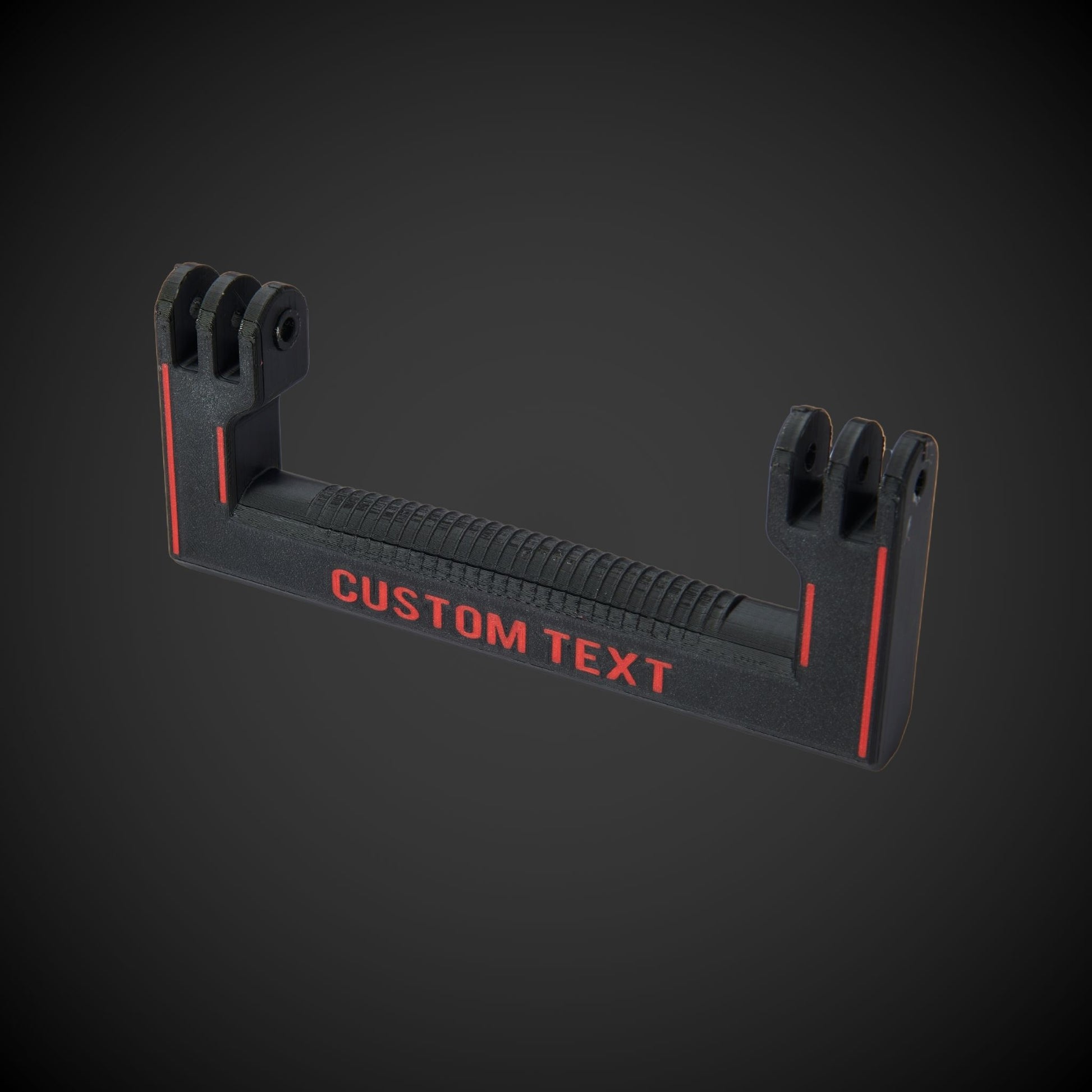 Customizable extra wide handle for Milwaukee tool boxes, displayed in red with options for personal text entry.