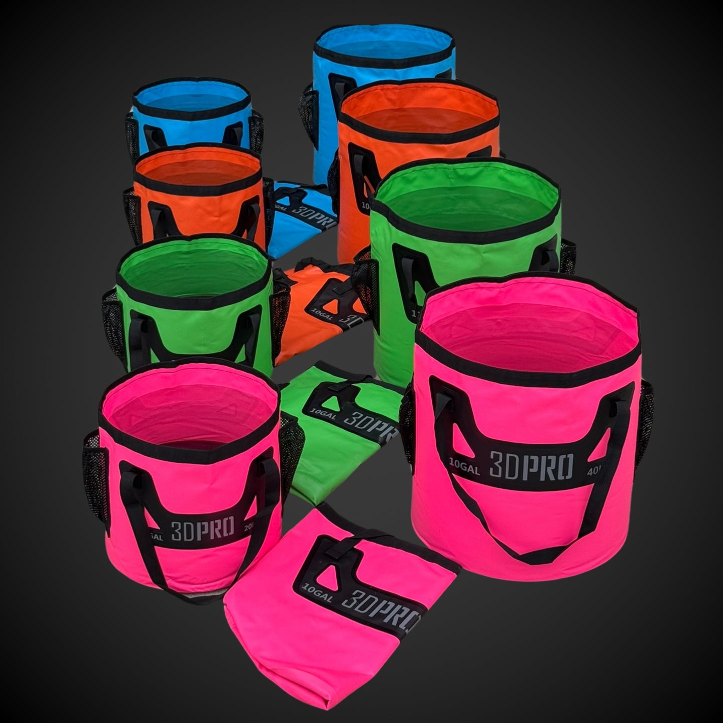 Colorful 3DPRO folding buckets