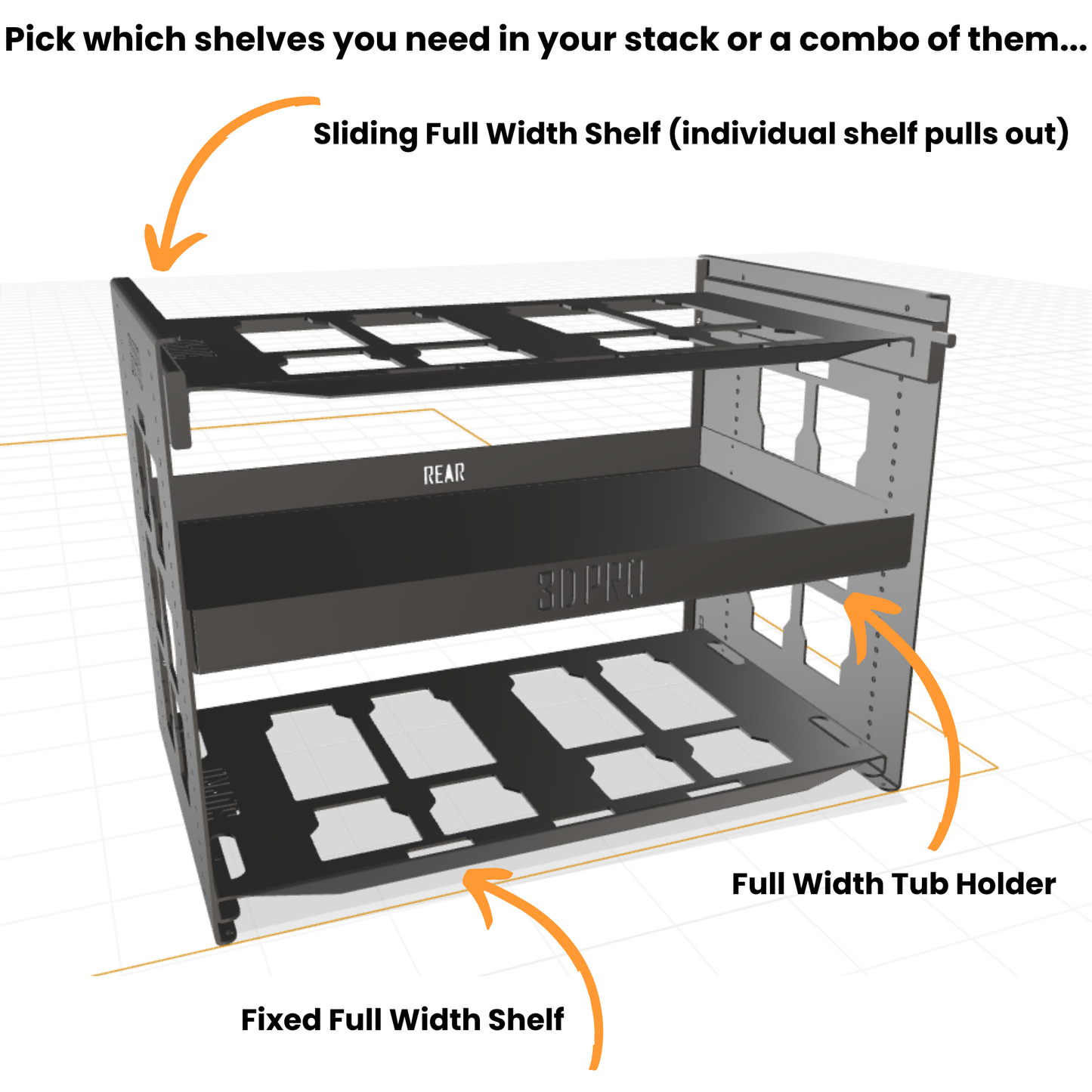 (Pre Order) Sliding Full Width Shelf (Pack A Shelf)