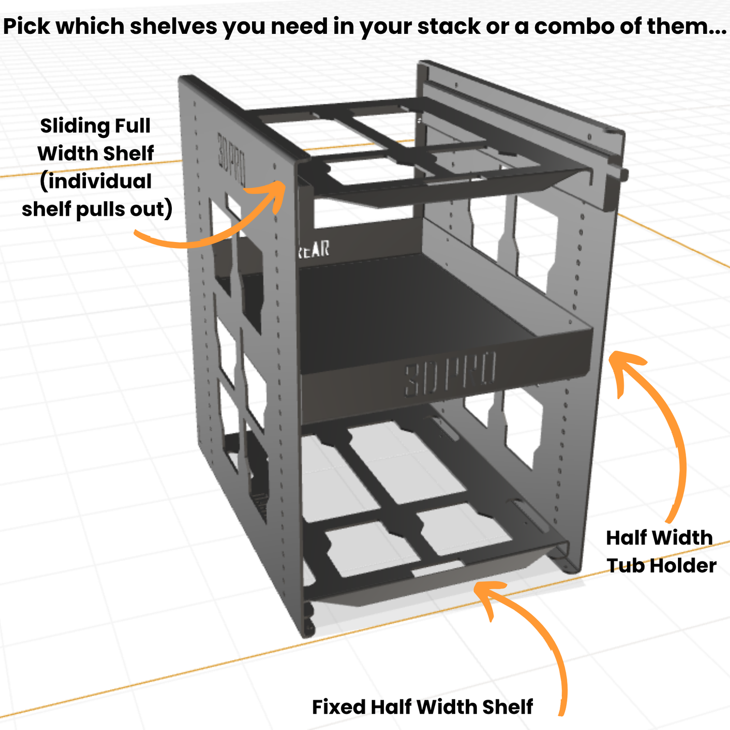 (Pre Order) Sliding Half Width Shelf (Pack A Shelf)