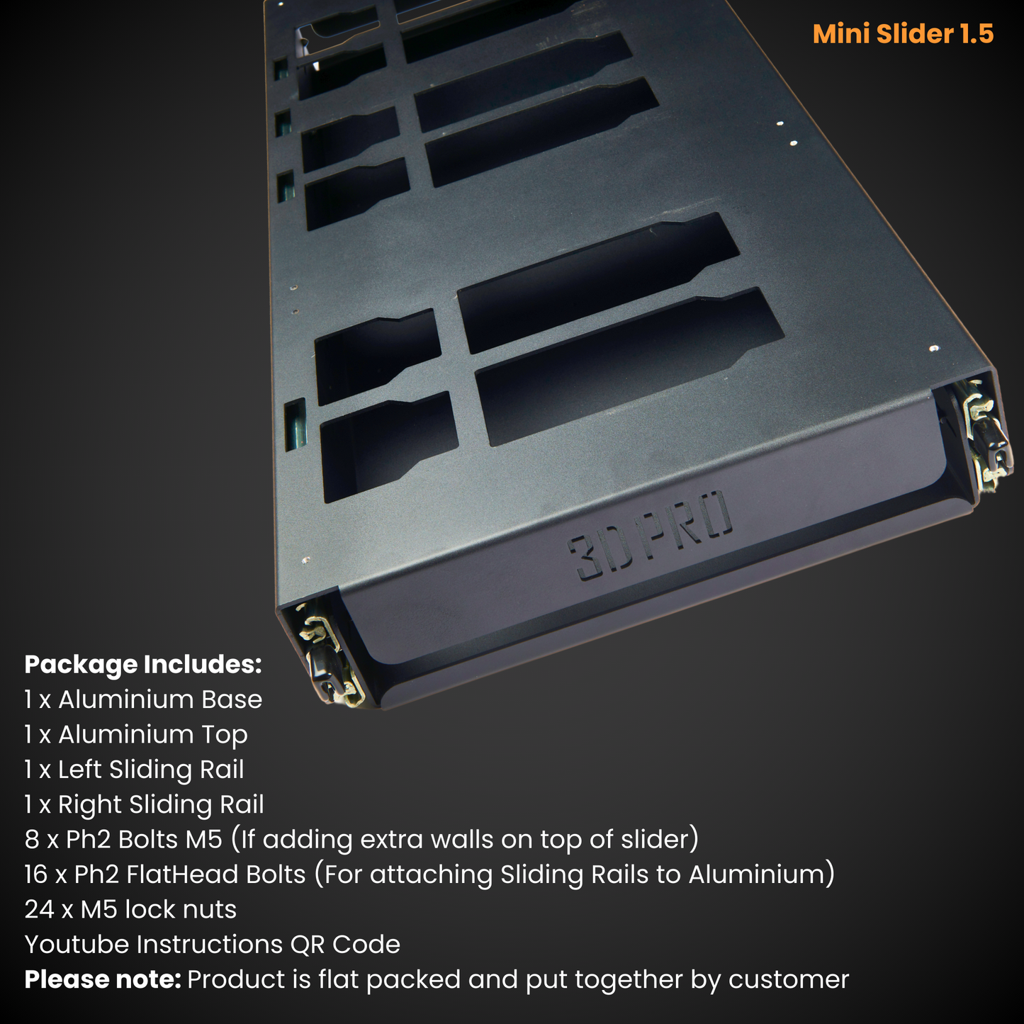 Product inclusions of a 'Mini Slider 1.5' 