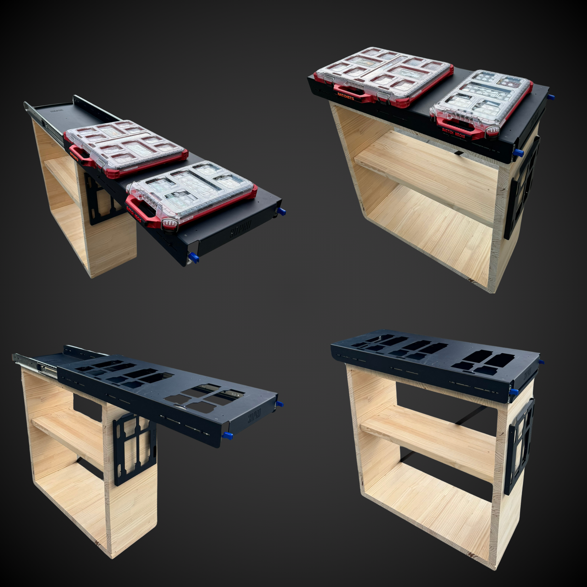 Wooden workbench with 1.5 Mini Slider (Pack A Shelf)