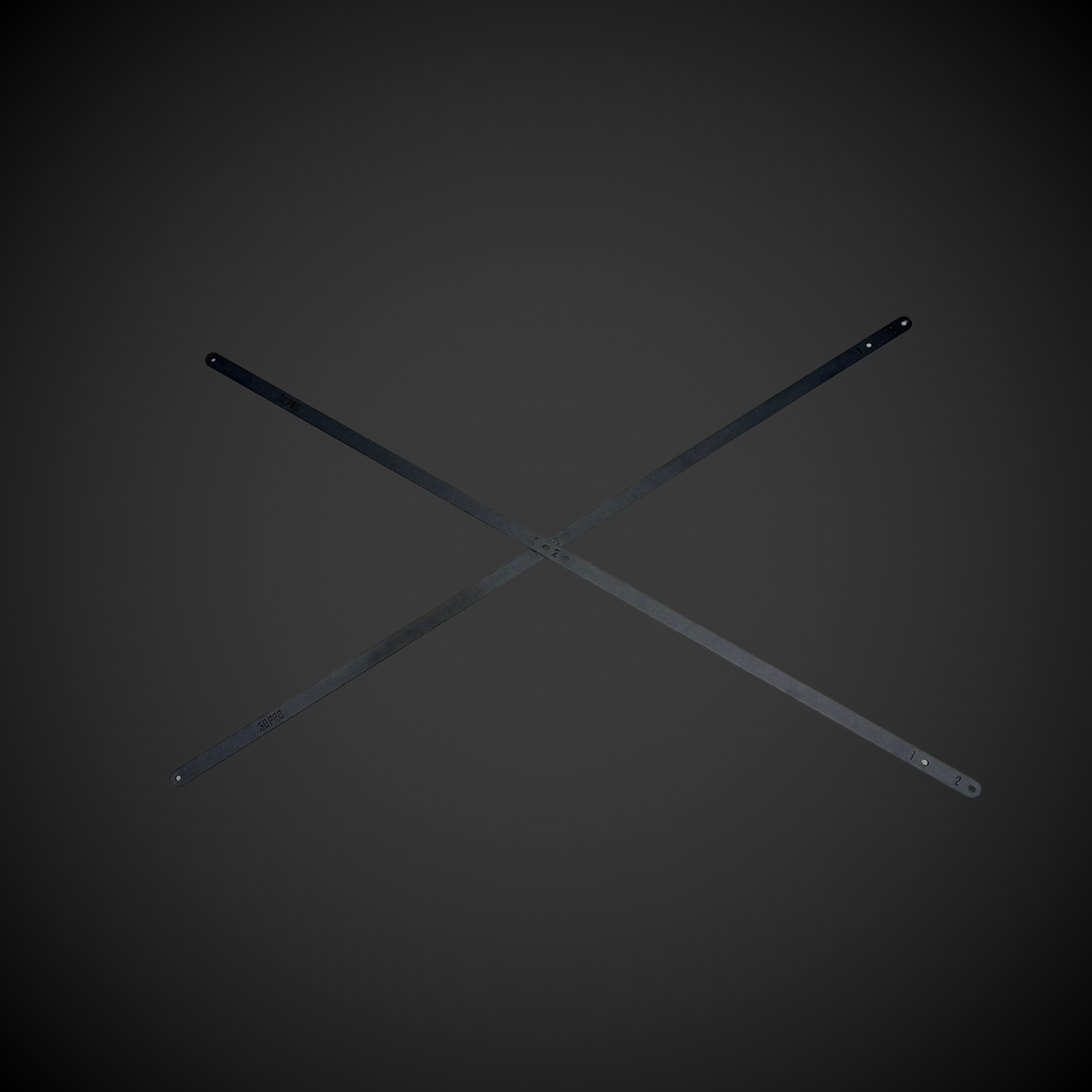 Two crossed 1.5 Slider Bracing Kit (Pack A Shelf) on a dark gray background