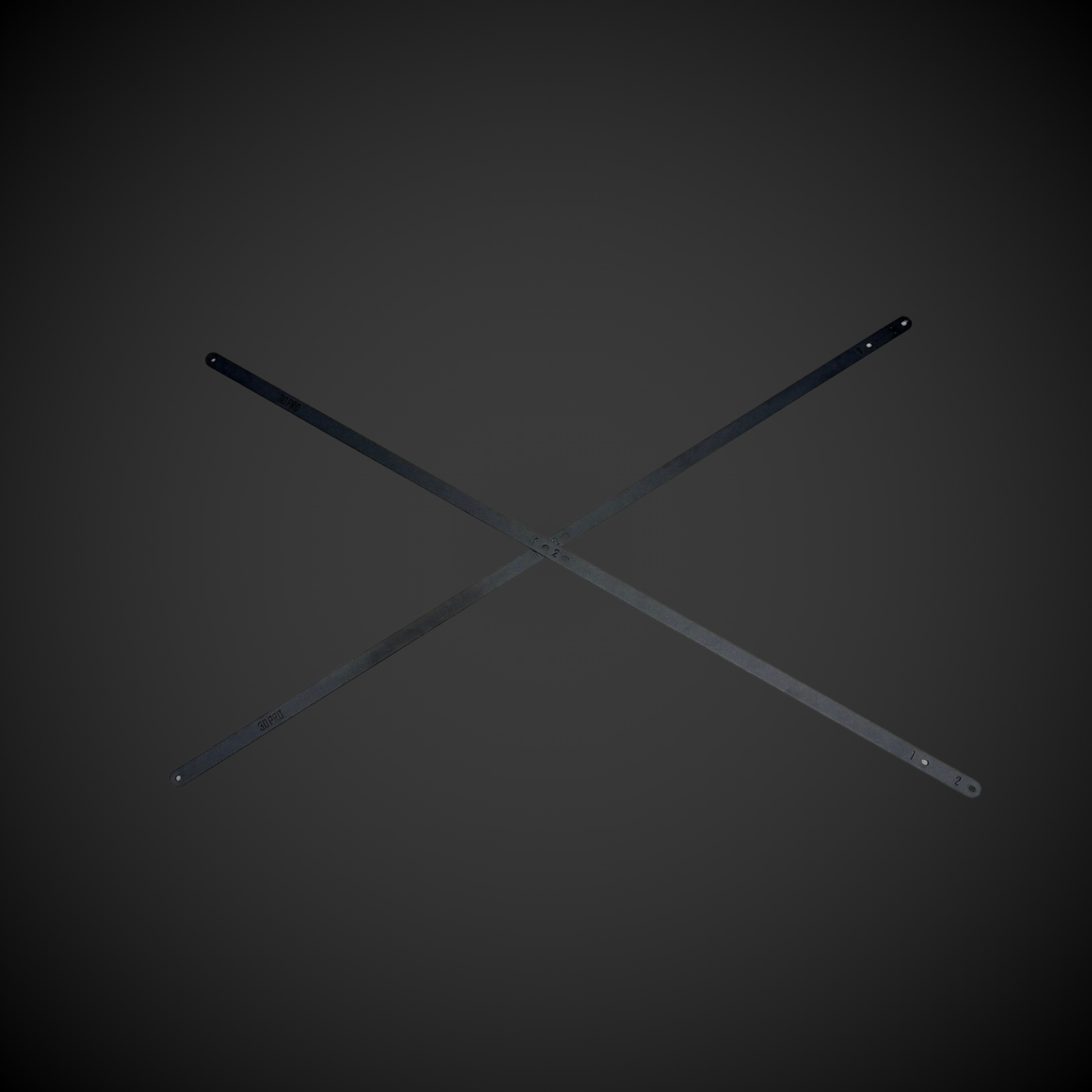 Two crossed 1.5 Slider Bracing Kit (Pack A Shelf) on a dark gray background