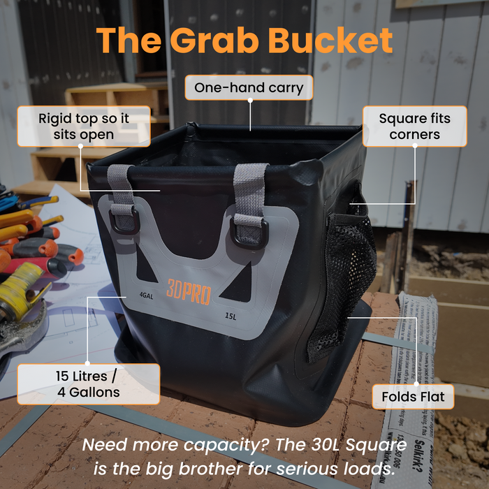 15L/4GAL Pro Square Folding Bucket
