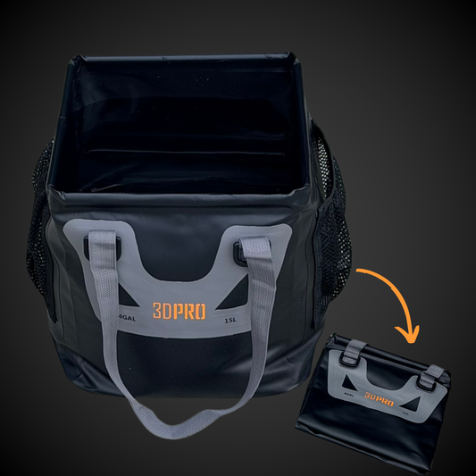 15L/4GAL Pro Square Folding Bucket with '30PRO' branding on a dark background