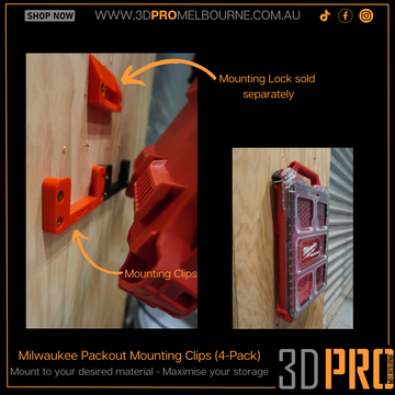 Milwaukee Packout mounting clips (4pack)