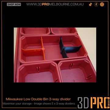 Milwaukee low double bin 3way divider