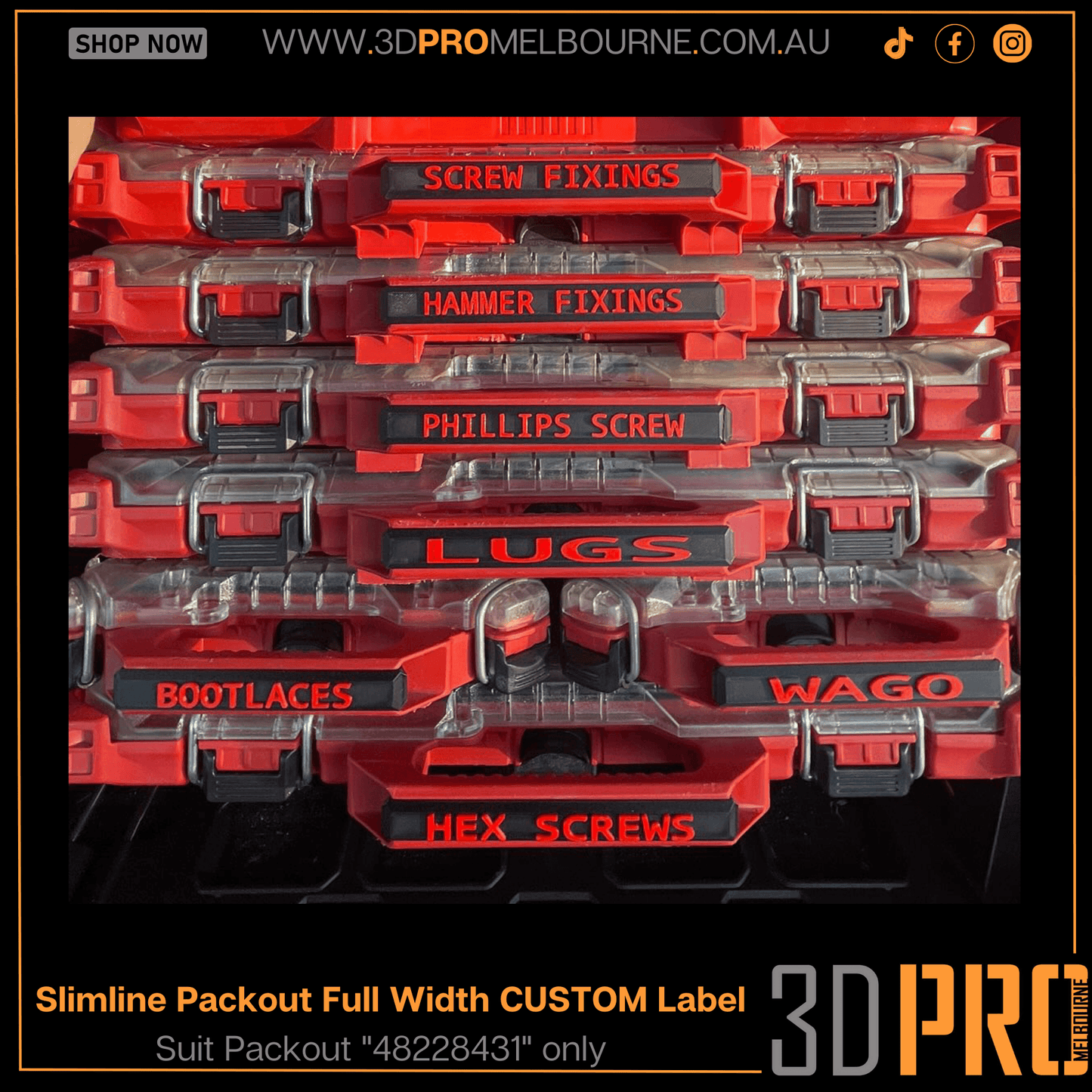 Snap On Label - Low Full Width Organiser