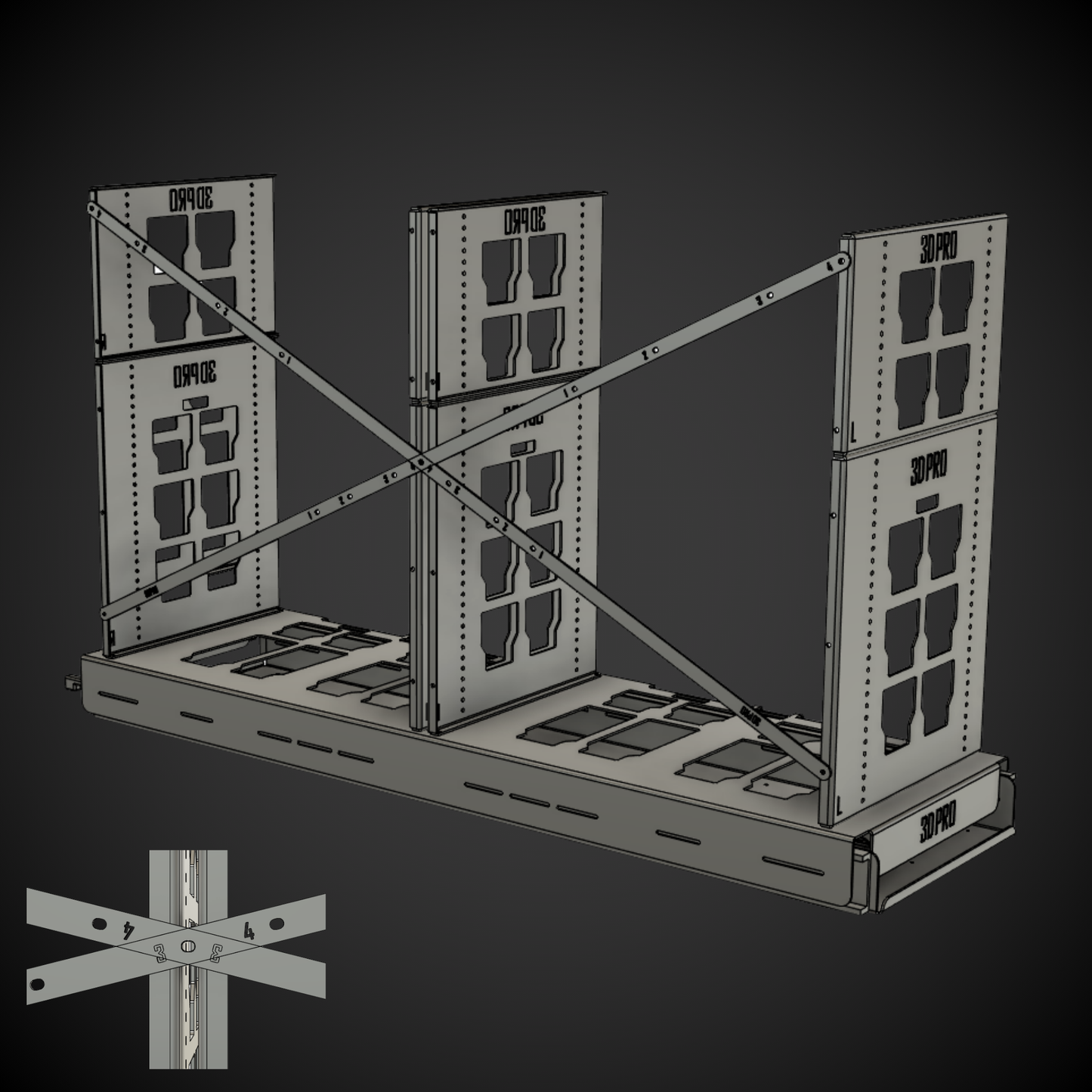 3D model of a 2.0 Slider Bracing Kit (Pack A Shelf)