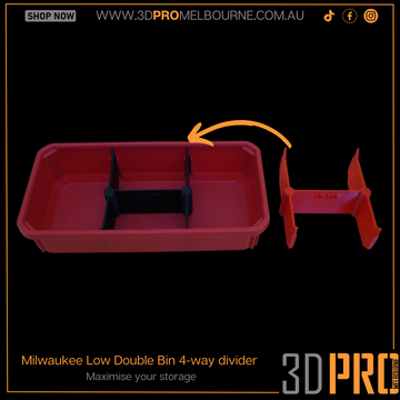 Milwaukee low double bin 4way divider