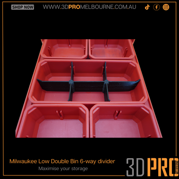 Milwaukee low double bin 6way divider