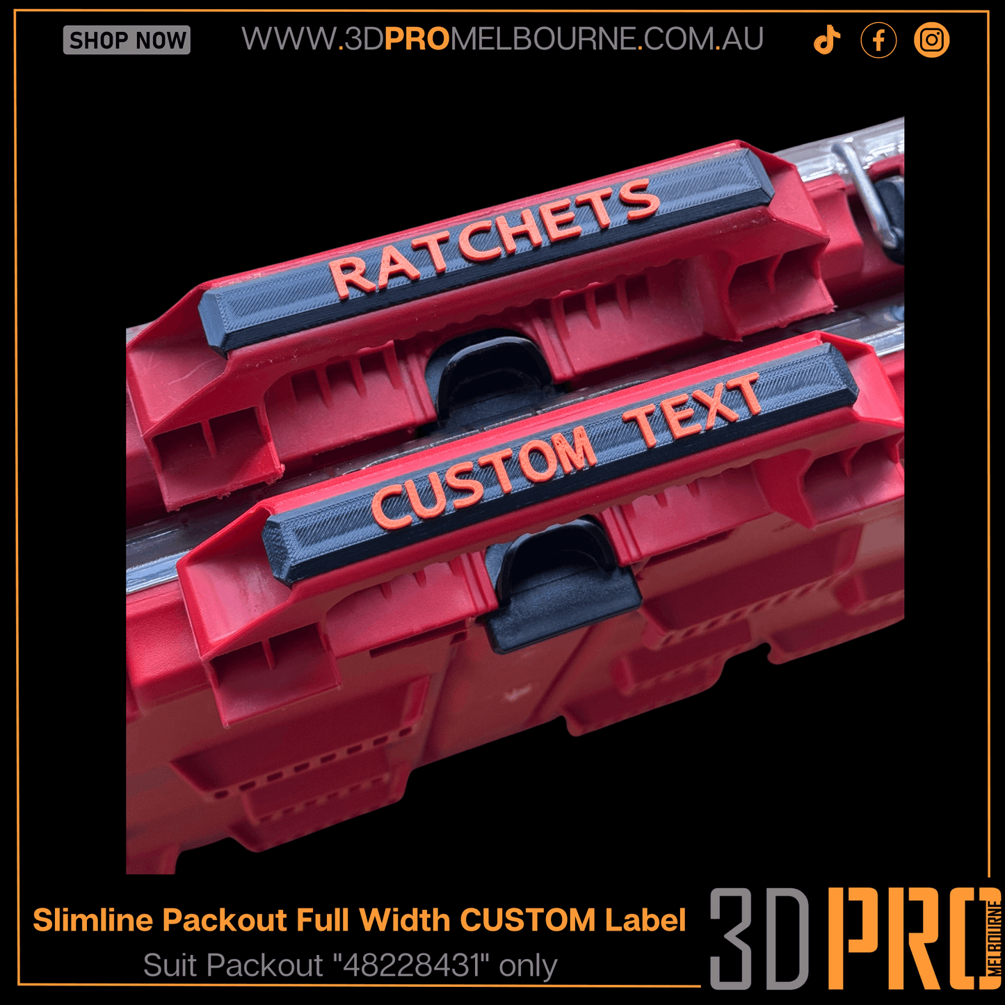 Snap On Label - Low Full Width Organiser