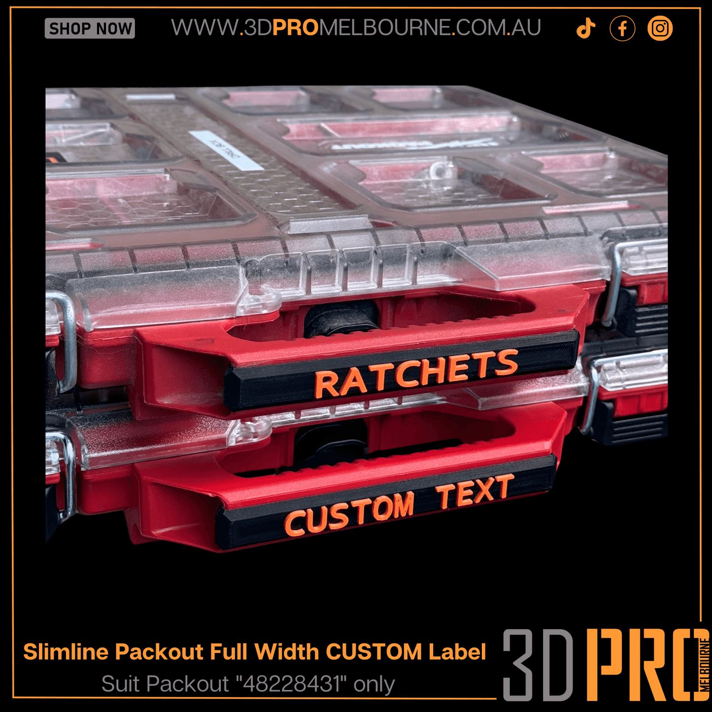 Snap On Label - Low Full Width Organiser