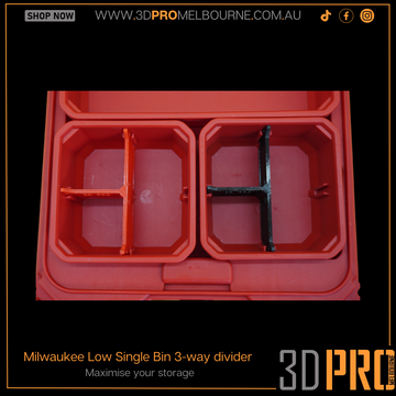 Milwaukee low single bin 3way divider