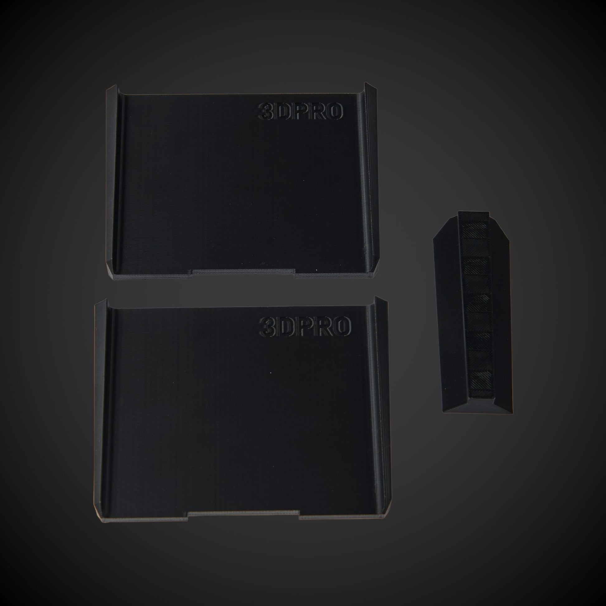 Black 3-Way Standard Double Bin Divider (MP) components with '3DPRO' branding on a dark gray background