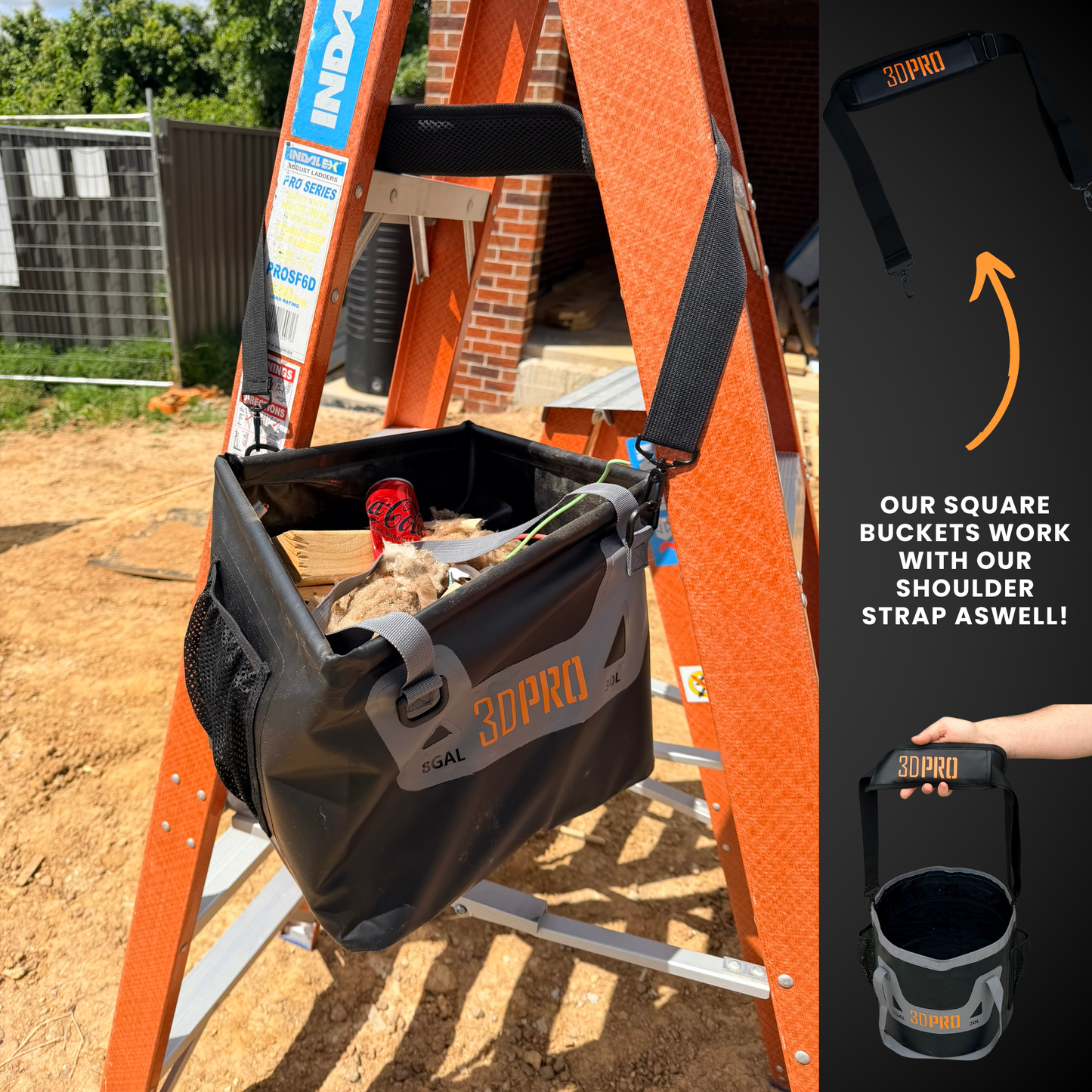 30L/8GAL Pro Square Folding Bucket