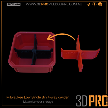 Milwaukee low single bin 4way divider