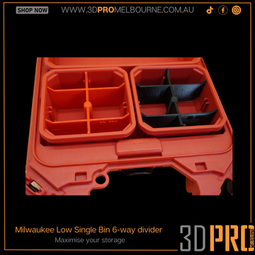 Milwaukee low single bin 6way divider