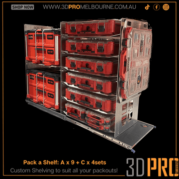 Custom Pack Out Rack PACK-A-SHELF - Packout shelving