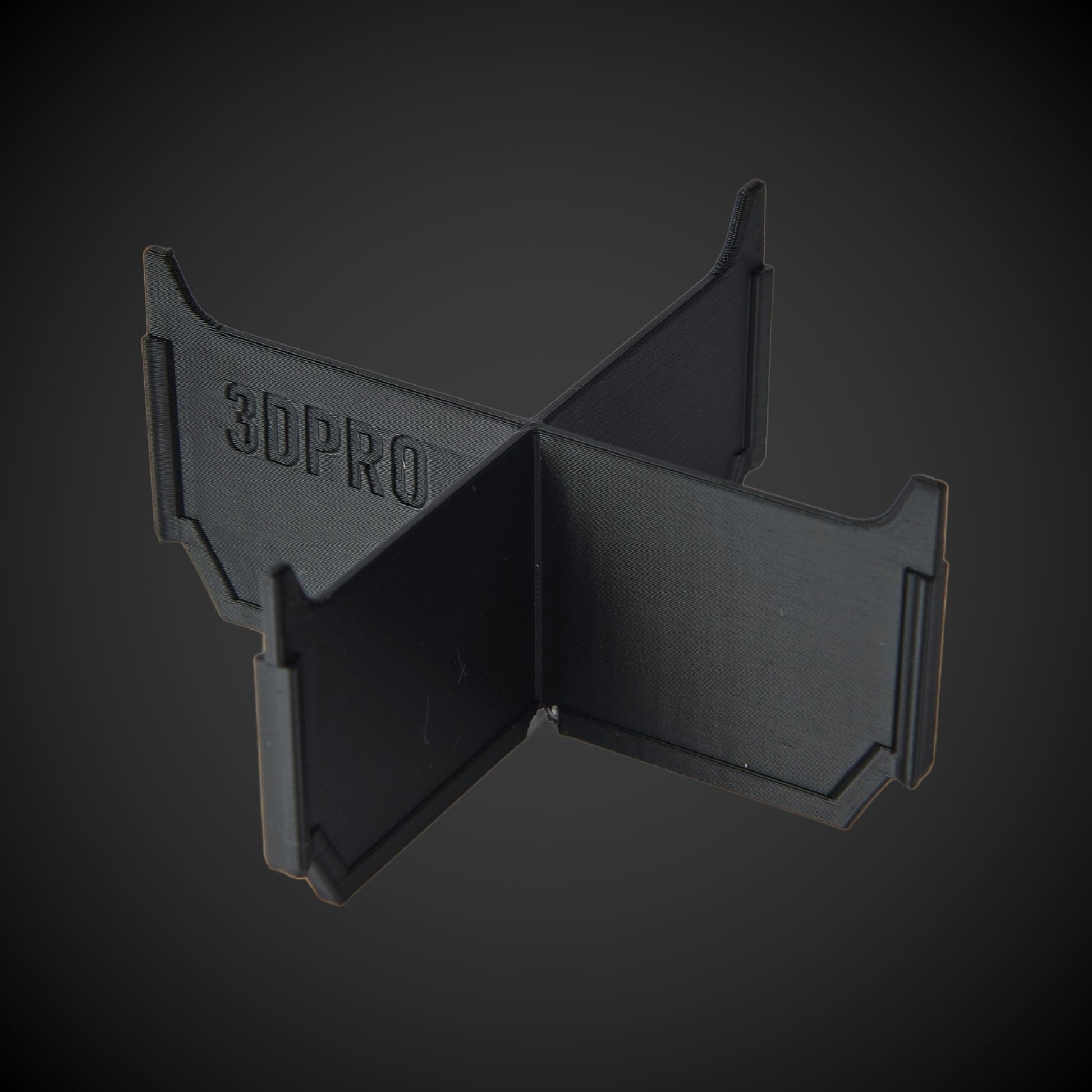 Black 3DPro4-Way Low Single Bin Divider (MP) on a dark background