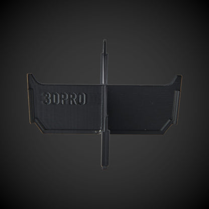 Black 3DPRO 4-Way Low Single Bin Divider (MP) product on a dark gray background