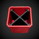 A 3D printed red and black 4-way divider designed to fit inside a Milwaukee Packout standard organizer bin.