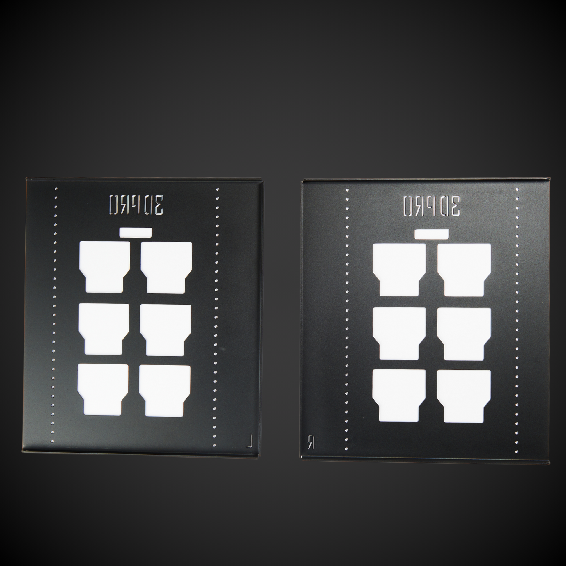 Two black 450mm Height Set of Walls (Pack A Shelf)