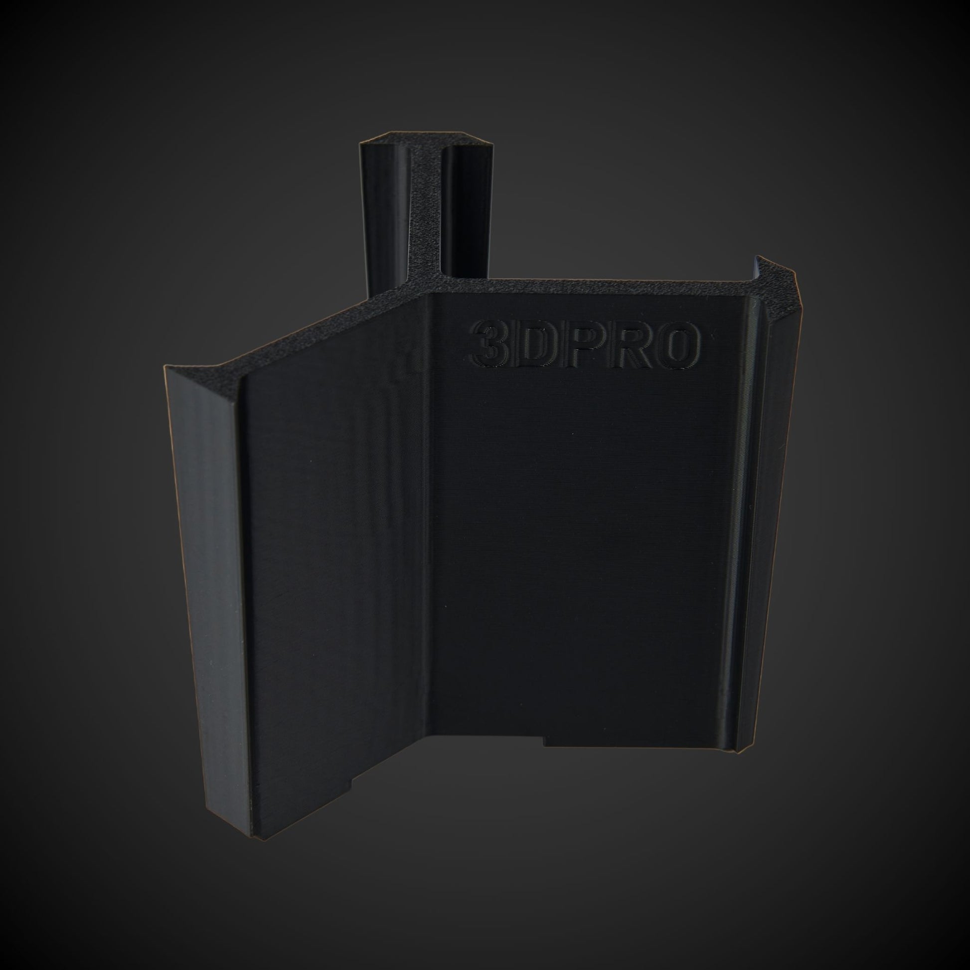 Black 3D-printed 5-Way Standard Double Bin Divider (MP) with '3DPRO' branding on a dark background
