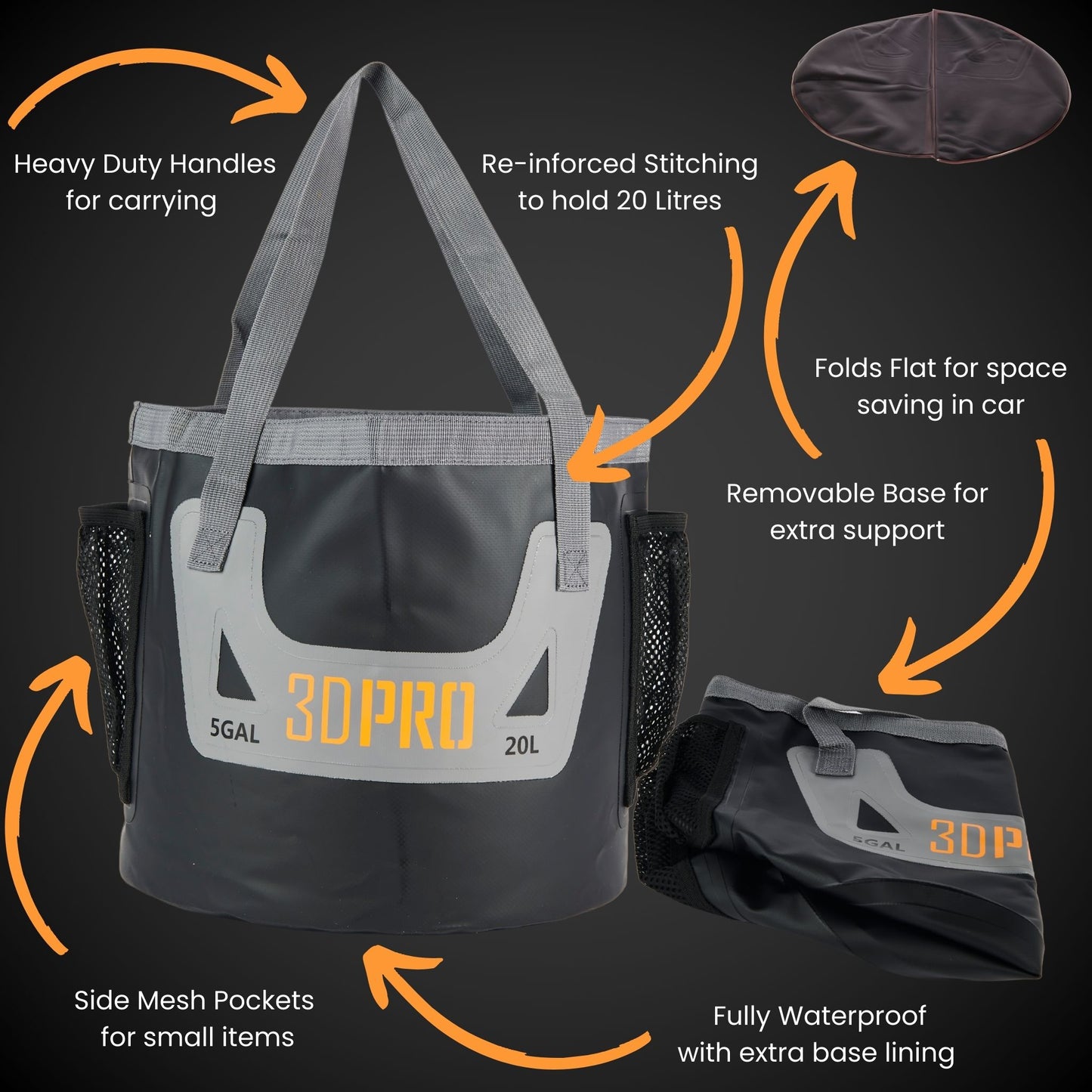 20L/5GAL Pro Folding Bucket