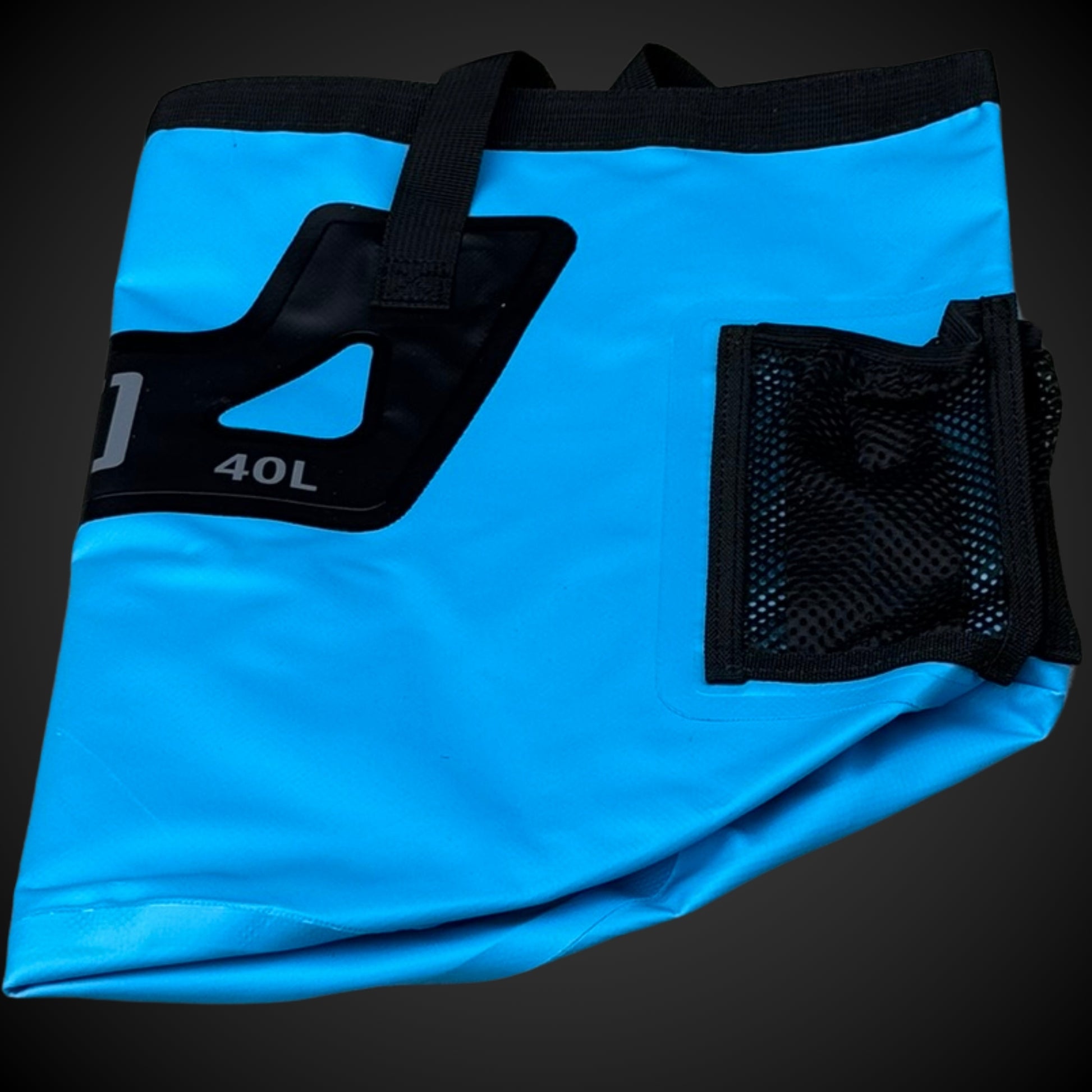 Blue Pro Folding Bucket (Limited Edition) folded in half