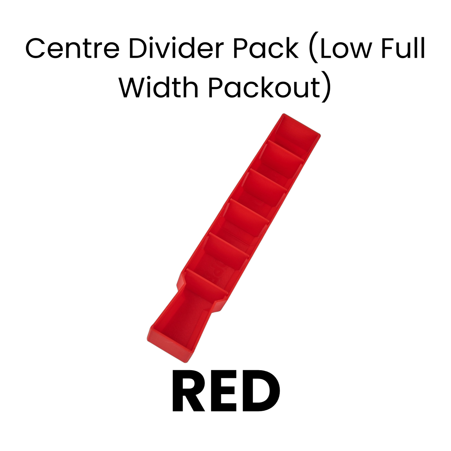 Red Centre Divider Pack (Low Full Width Packout) with text on a white background