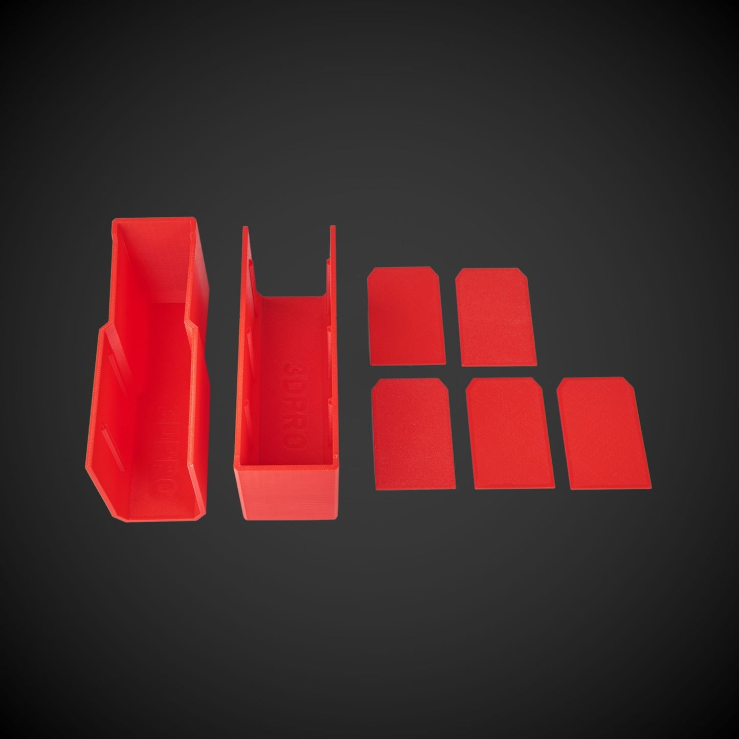 Set of red Centre Divider Pack (Standard Full Width Packout) on a black background