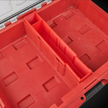 Red Milwaukee tool box with Centre Divider Pack (Standard Full Width Packout)