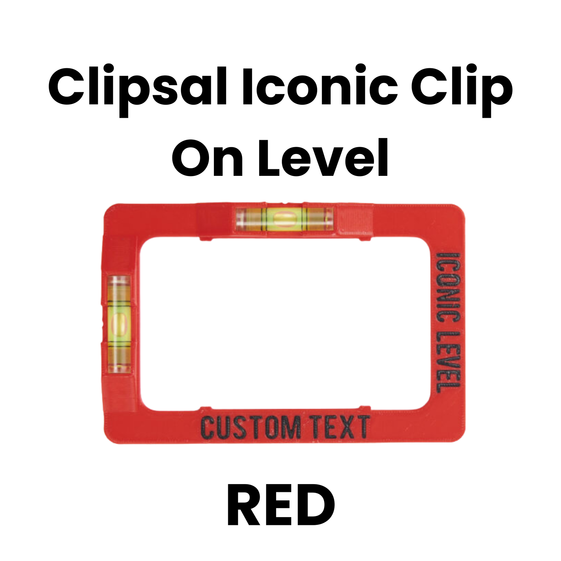 3dprinted red Clipsal Iconic Clip On Level