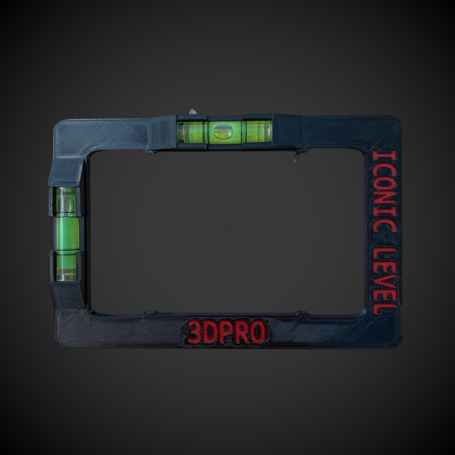 Black 3DPro iconic level on a dark background