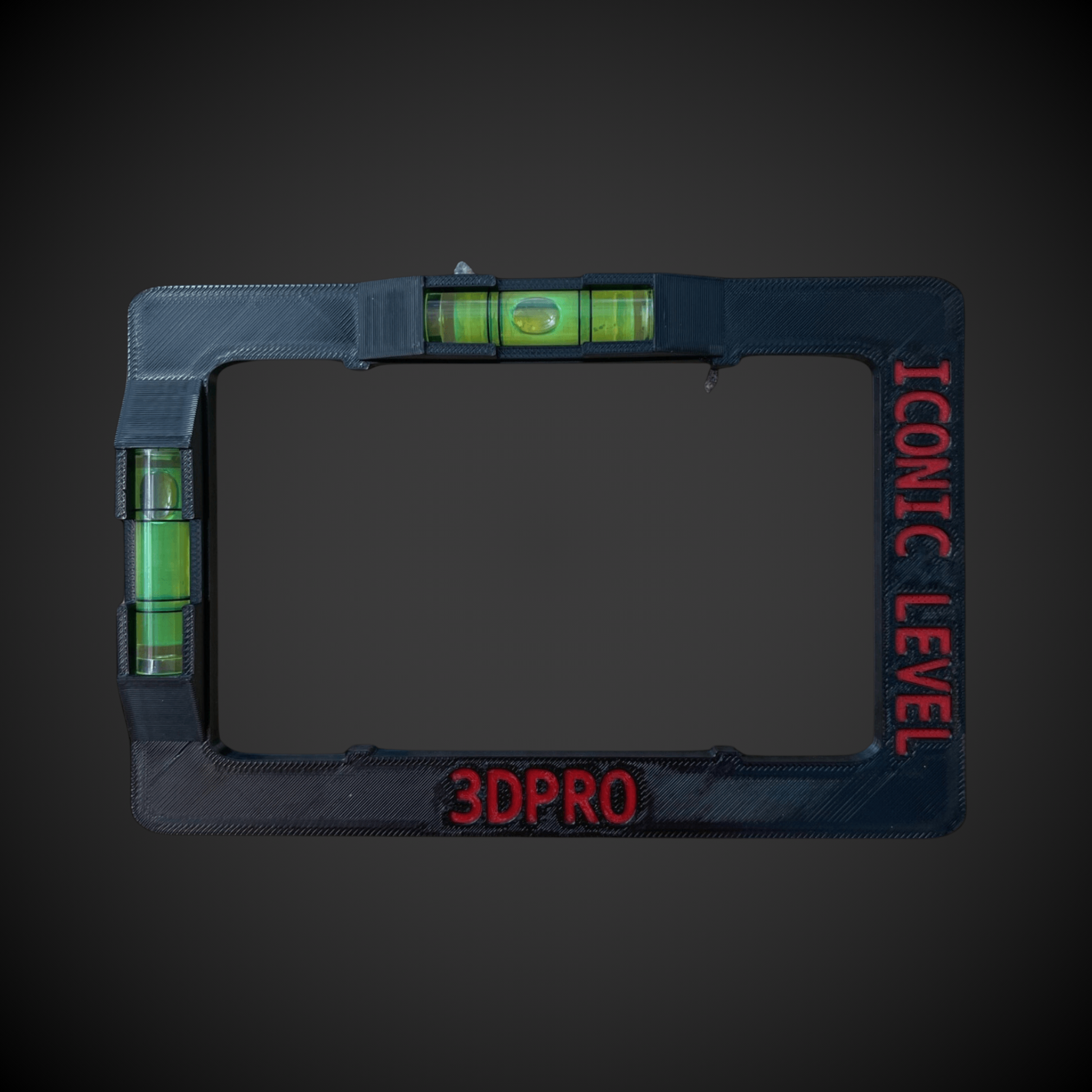 Black 3DPro iconic level on a dark background