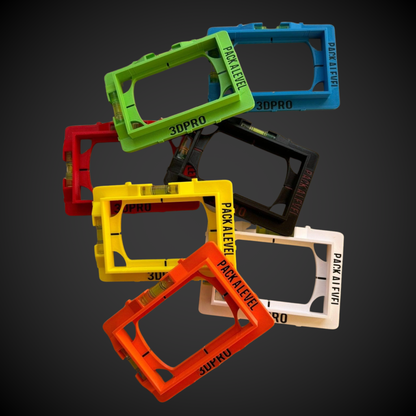 Colorful level indicators stacked on a dark background