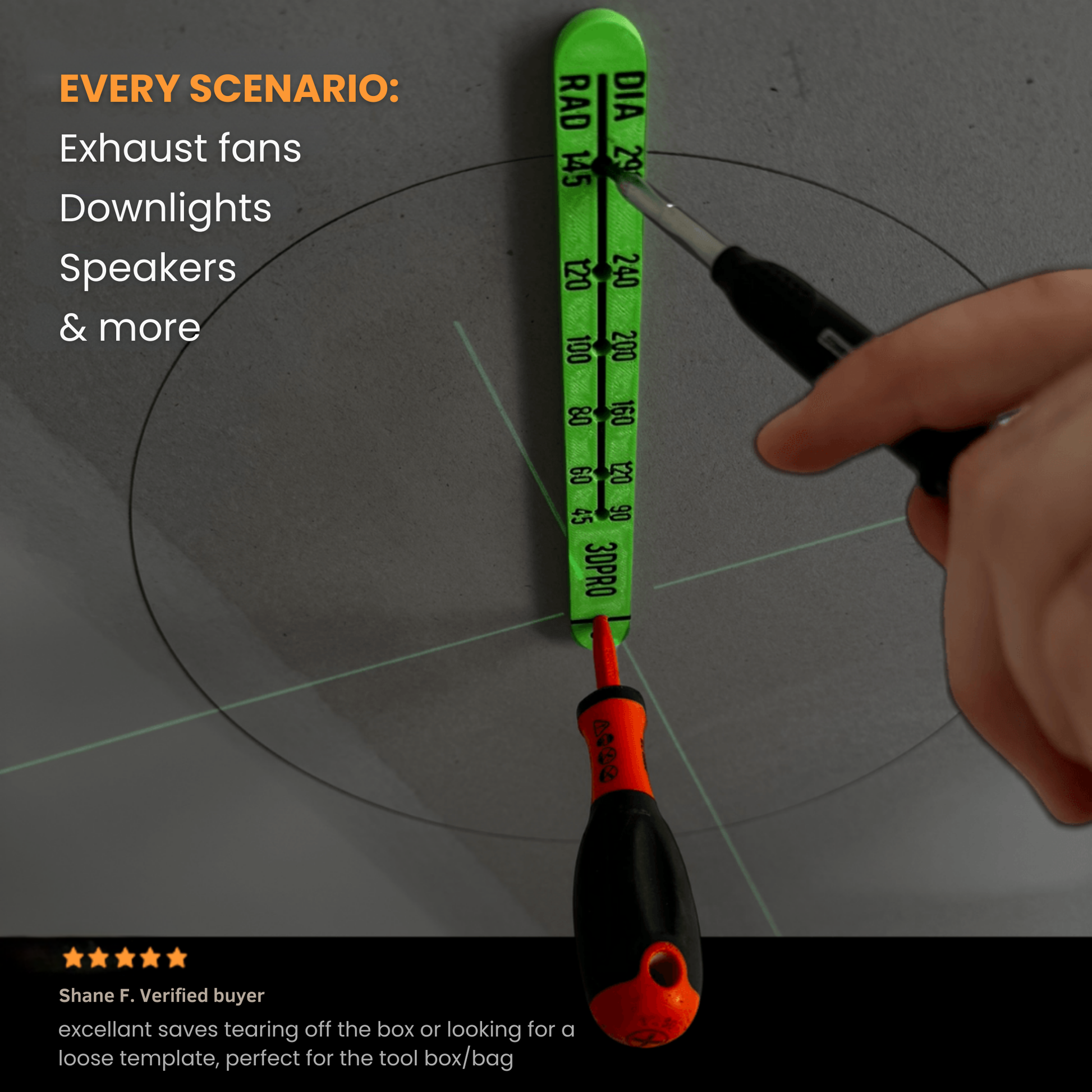 Elec Ceiling Cut Out Template with a verified customer review