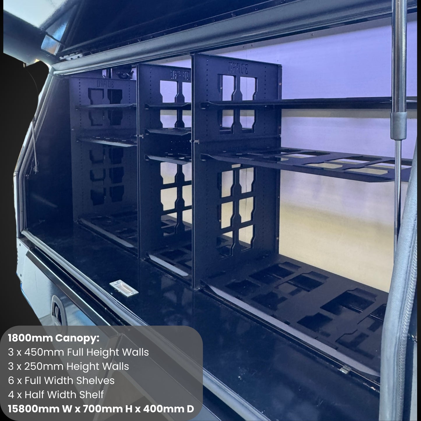 1800mm Side Canopy Bundle (Pack A Shelf)